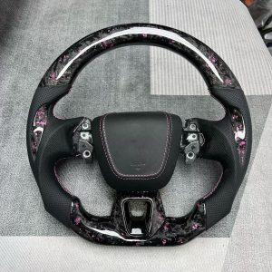 🖤 客製化運動風平底方向盤（碳纖維風格)